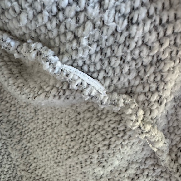 Lucky Brand Textured Knit Asymmetrical Zip Sweater Jacket Cozy Fall Gray Size M - Picture 10 of 10